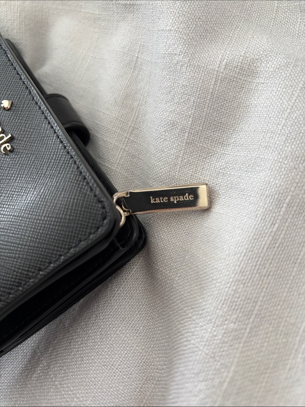 Kate Spade Black Staci Medium Compact Bifold Wallet Saffiano - Picture 6 of 8
